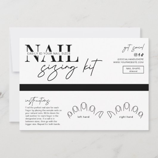 Minimalistische False Nails Sizing Kit Display Kaa (Voorkant)