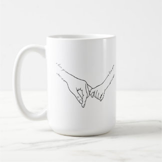 Minimalistische Family Hand Holding Art – One Line Koffiemok