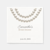 Minimalistische fancy parelketting Bruidsdouche Servet (Voorkant)