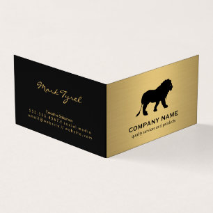 Minimalistische Faux Gold Metallic / Lion Icon Visitekaartjes