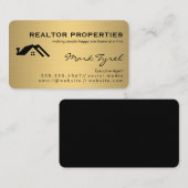 Minimalistische Faux Gold Metallic / Makelaar Visitekaartje (Voorkant / Achterkant)