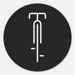 Minimalistische Fiets Ronde Sticker