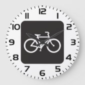 Minimalistische fiets zwart-wit fiets symbool grote klok (Voorkant)