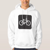 Minimalistische fiets zwart-wit fiets symbool hoodie (Voorkant)