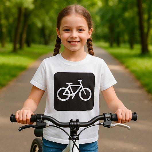 Minimalistische fiets zwart-wit fiets symbool t-shirt