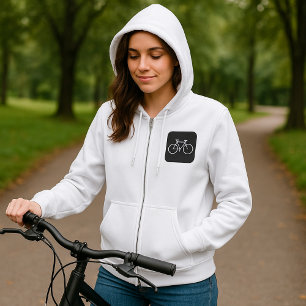 Minimalistische fiets zwart-wit fietssymbool hoodie