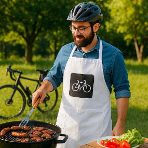 Minimalistische fiets zwart-wit fietssymbool standaard schort