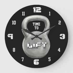 Minimalistische fitnessmotivatie grote klok