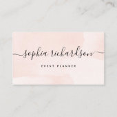 Minimalistische flair | Blush Waterverf en script Visitekaartje (Voorkant)