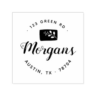 Minimalistische Floral Family Rubber Stamp Zelfinktende Stempel