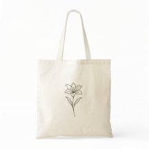 Minimalistische Floral Line Art Canvas tas