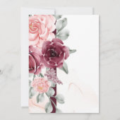 Minimalistische Floral RN afstuderen uitnodiging (Achterkant)