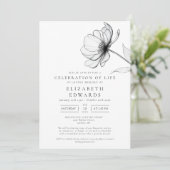 Minimalistische Floral Viering van het leven begra Kaart (Staand voorkant)