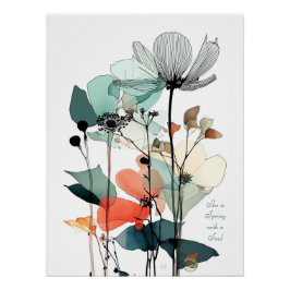 Minimalistische Floral Wall Art Print 2 Perfect Poster