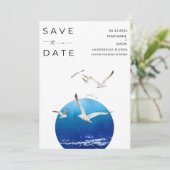 Minimalistische Florida Beach bruiloft foto Save The Date (Staand voorkant)