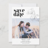 Minimalistische Flower Photo Wedding Sla de datum Save The Date (Voorkant)