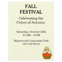 Minimalistische flyer voor het herfstfestival 