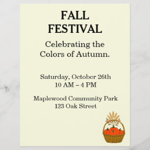 Minimalistische flyer voor het herfstfestival