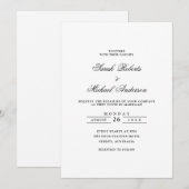 Minimalistische formele romantische zwarte script kaart (Voorkant / Achterkant)