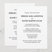 Minimalistische formele tweetalige bruiloft kaart (Voorkant / Achterkant)