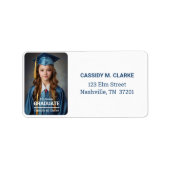 Minimalistische foto 8e klas Afstuderen adres Etiket (Voorkant)