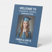 Minimalistische foto 8e klas Afstuderen tafelblad Reclamebord Met Voetstuk (Voorkant)