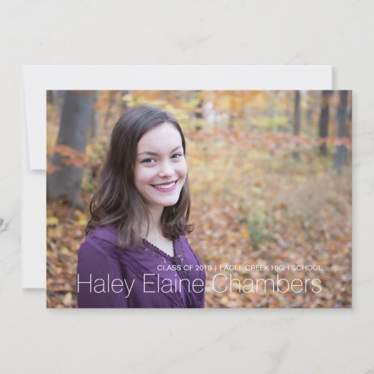 Minimalistische foto afstudeerfeest uitnodiging (Voorkant)