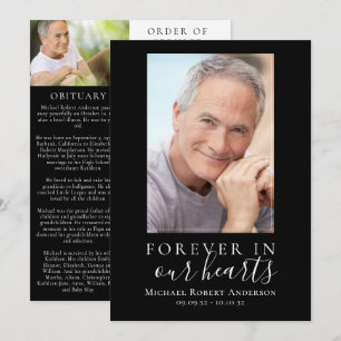 Minimalistische foto begrafenis orde van dienst Ka Kaart