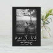 Minimalistische foto Bewaar de datum zwart-wit Save The Date (Staand voorkant)