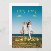 Minimalistische foto bruiloft save the date (Voorkant / Achterkant)