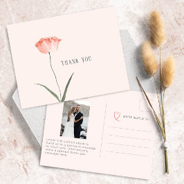 Minimalistische foto Coral Poppy Briefkaart