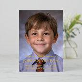 Minimalistische foto-dopeling folie uitnodiging (Staand Voorkant)