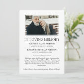 Minimalistische foto dubbel in liefdevolle herinne aankondiging (Staand voorkant)