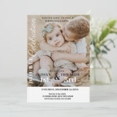 Minimalistische foto Dubbele viering Verjaardag Kaart (Staand voorkant)