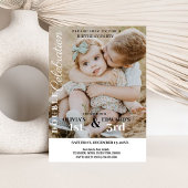 Minimalistische foto Dubbele viering Verjaardag Kaart