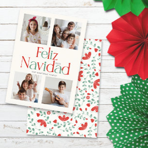 Minimalistische foto Feliz Navidad Kleurrijk Kaart