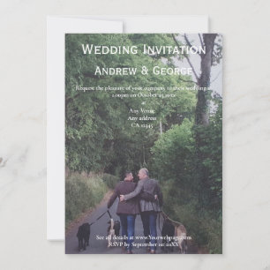 Minimalistische foto Gay LGBTQ Bruiloft Kaart