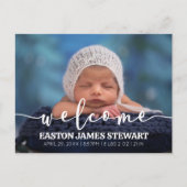 Minimalistische foto geboorteaankondigingskaart vo aankondigingskaart (Voorkant)