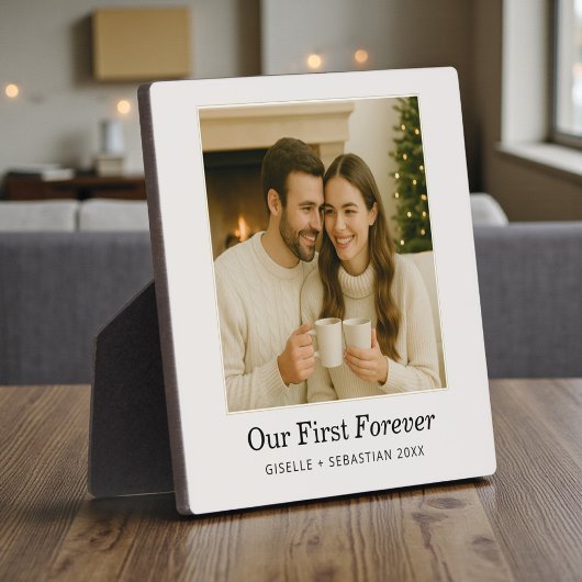 Minimalistische foto gepersonaliseerde tekst aande fotoplaat