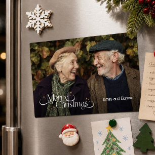 Minimalistische foto kerstkaart aandenken magneet magnetische uitnodiging