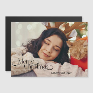 Minimalistische foto kerstkaart souvenir magneet magnetische uitnodiging