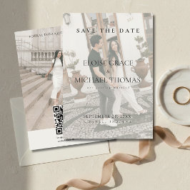 Minimalistische Foto Klassieke QR Code Save The Da Kaart