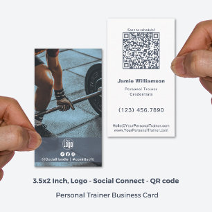 Minimalistische Foto Logo Personal Trainer Visitekaartje
