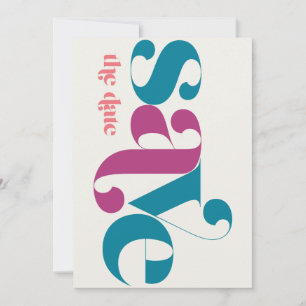 Minimalistische foto meloen Blauwgroen magenta Save The Date