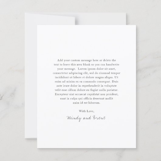 Minimalistische foto Moderne budget bruiloft Dank (Achterkant)