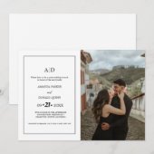 Minimalistische foto Monogram Pre-Wedding brunch Kaart (Voorkant / Achterkant)