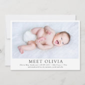 Minimalistische foto Ontmoet de geboorteaankondigi Aankondiging (Voorkant)
