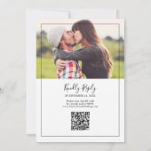 Minimalistische foto QR-code alles in één bruiloft Kaart (Achterkant)