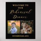 Minimalistische foto repetitie diner welkomstbord folie afdrukken (Voorkant)