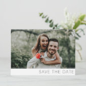 Minimalistische foto sjabloon script save the date (Staand voorkant)
